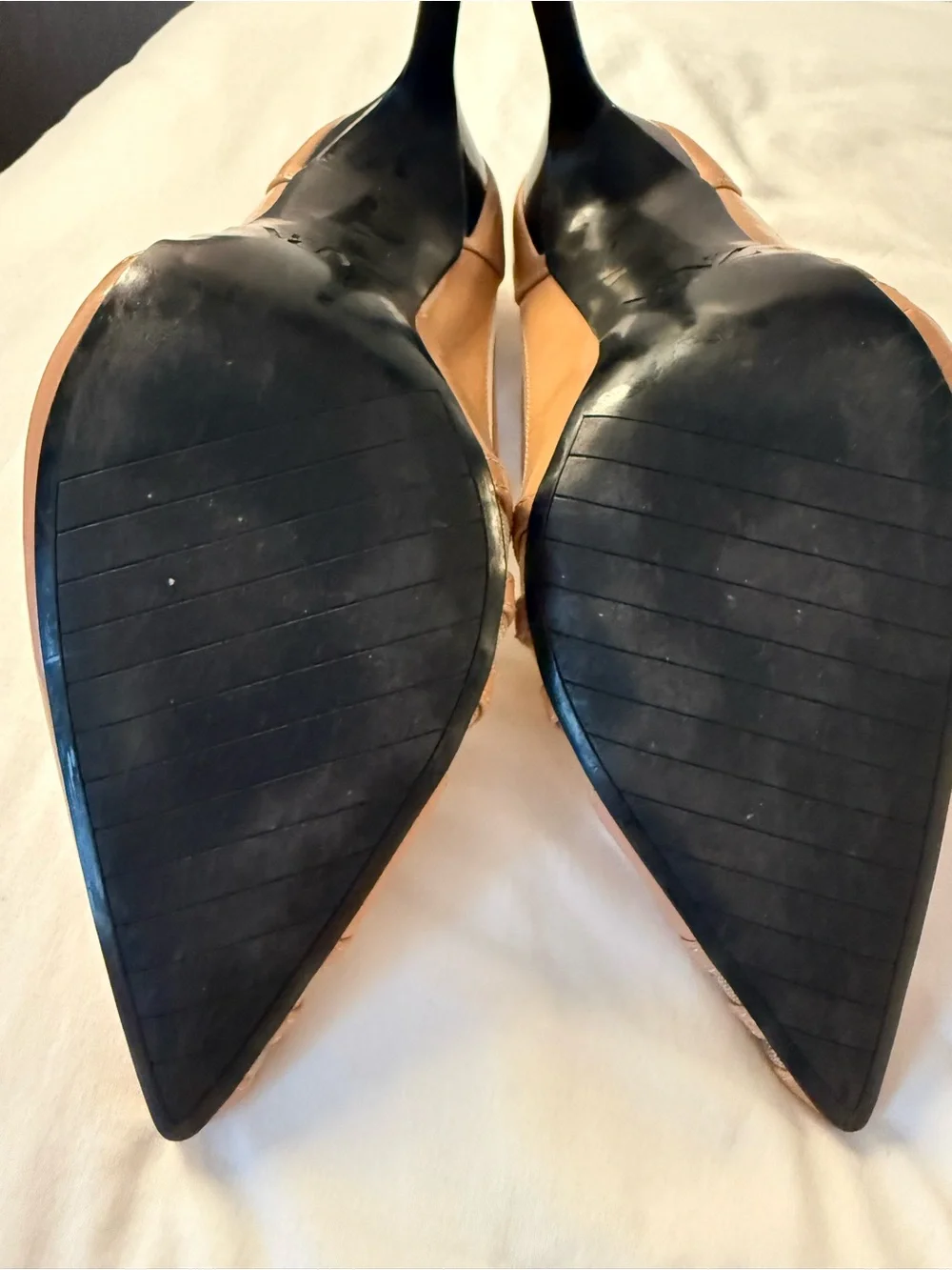 ZARA Brown Strappy Pointed-Toe Leather Pumps